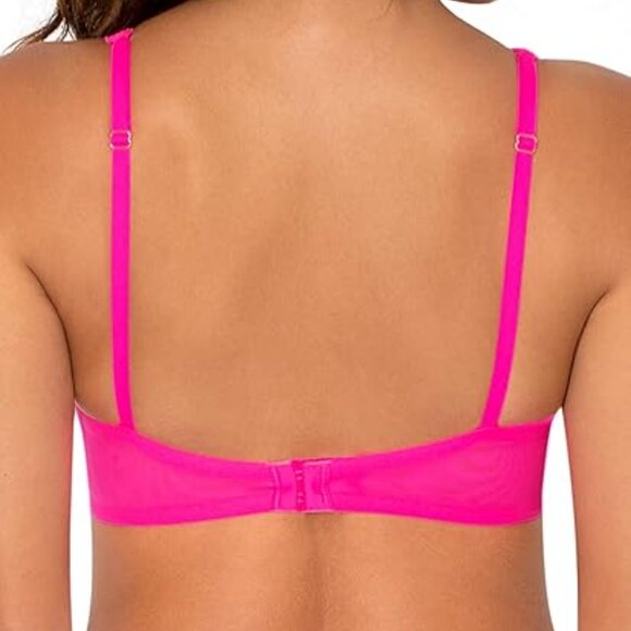 Smart & Sexy Women's Hot Pink Mesh Plunge Bra 32DDD - Picture 3 of 6